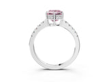 White gold Fancy Pink Princess Cut Solitaire Diamond Engagement Ring with Pavé Band and Six-Prong Setting_15