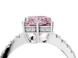 White gold Fancy Pink Princess Cut Solitaire Diamond Engagement Ring with Pavé Band and Six-Prong Setting_16