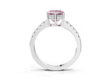 White gold Fancy Pink Princess Cut Solitaire Diamond Engagement Ring with Pavé Band and Six-Prong Setting_19