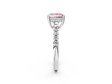 White gold Fancy Pink Princess Cut Solitaire Diamond Engagement Ring with Pavé Band and Six-Prong Setting_26