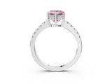 White gold Fancy Pink Princess Cut Solitaire Diamond Engagement Ring with Pavé Band and Six-Prong Setting_27
