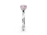 White gold Fancy Pink Princess Cut Solitaire Diamond Engagement Ring with Twisted Pave Band and Four-Prong Setting_21