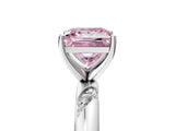 White gold Fancy Pink Princess Cut Solitaire Diamond Engagement Ring with Twisted Pave Band and Four-Prong Setting_24