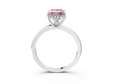 White gold Fancy Pink Princess Cut Solitaire Diamond Ring with Prong Setting and Plain Band_15
