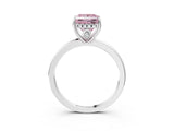 White gold Fancy Pink Princess Cut Solitaire Diamond Ring with Prong Setting and Plain Band_3