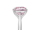 White gold Fancy Pink Princess Cut Solitaire Diamond Ring with Six-Prong Setting and Classic Band_125