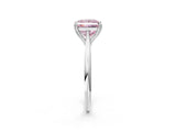White gold Fancy Pink Princess Cut Solitaire Diamond Ring with Six-Prong Setting and Classic Band_278