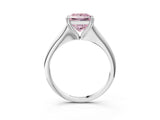 White gold Fancy Pink Princess Cut Solitaire Diamond Ring with Six-Prong Setting and Classic Band_279