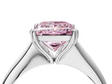 White gold Fancy Pink Princess Cut Solitaire Diamond Ring with Six-Prong Setting and Classic Band_280