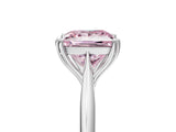 White gold Fancy Pink Princess Cut Solitaire Diamond Ring with Six-Prong Setting and Classic Band_281
