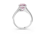 White gold Fancy Pink Princess Cut Solitaire Diamond Ring with Six-Prong Setting and Classic Band_52