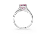 White gold Fancy Pink Princess Cut Solitaire Diamond Ring with Six-Prong Setting and Classic Band_60