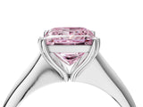 White gold Fancy Pink Princess Cut Solitaire Diamond Ring with Six-Prong Setting and Classic Band_61