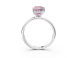 White gold Fancy Pink Princess  Cut Solitaire Engagement Ring with Four-Prong Setting and Classic Band_3