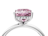 White gold Fancy Pink Princess  Cut Solitaire Engagement Ring with Four-Prong Setting and Classic Band_4