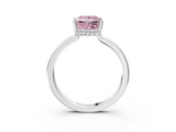 White gold Fancy Pink Princess  Cut Solitaire Engagement Ring with Four-Prong Setting on a Classic Band_3