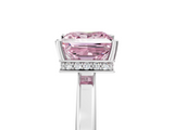 White gold Fancy Pink Princess  Cut Solitaire Engagement Ring with Four-Prong Setting on a Classic Band_5