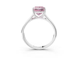 White gold Fancy Pink Princess Cut Solitaire Engagement Ring with Tapered Band and Four-Prong Setting_18