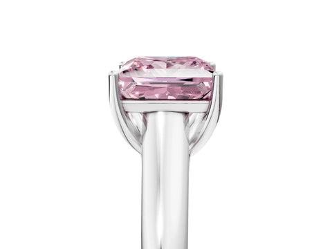White gold Fancy Pink Princess Cut Solitaire Engagement Ring with Tapered Band and Four-Prong Setting_20
