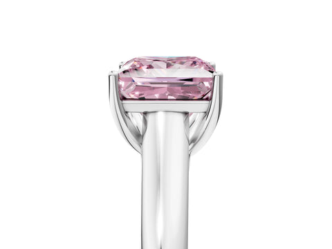 White gold Fancy Pink Princess Cut Solitaire Engagement Ring with Tapered Band and Four-Prong Setting_8