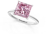 White gold Fancy Pink Princess  Cut Solitaire Engagement Ring with Thin Band and Four-Prong Setting_4