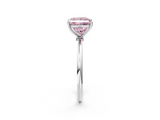 White gold Fancy Pink Princess  Cut Solitaire Engagement Ring with Thin Band and Four-Prong Setting_5