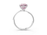 White gold Fancy Pink Princess  Cut Solitaire Engagement Ring with Thin Band and Four-Prong Setting_6