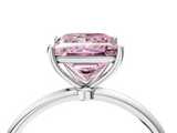 White gold Fancy Pink Princess  Cut Solitaire Engagement Ring with Thin Band and Four-Prong Setting_7