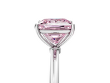 White gold Fancy Pink Princess  Cut Solitaire Engagement Ring with Thin Band and Four-Prong Setting_8