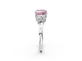 White gold Fancy Pink Princess  Cut Solitaire Floral Diamond Ring with Four-Prong Setting_2