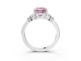 White gold Fancy Pink Princess  Cut Solitaire Floral Diamond Ring with Four-Prong Setting_3