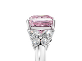 White gold Fancy Pink Princess  Cut Solitaire Floral Diamond Ring with Four-Prong Setting_5