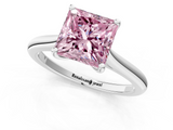 White gold Fancy Pink Princess  Cut Solitaire Ring with Cathedral Band and Four-Prong Setting_1