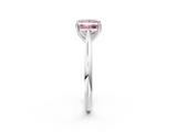 White gold Fancy Pink Princess  Cut Solitaire Ring with Cathedral Band and Four-Prong Setting_2