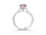 White gold Fancy Pink Princess  Cut Solitaire Ring with Cathedral Band and Four-Prong Setting_3