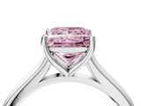 White gold Fancy Pink Princess  Cut Solitaire Ring with Cathedral Band and Four-Prong Setting_4