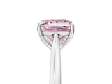 White gold Fancy Pink Princess  Cut Solitaire Ring with Cathedral Band and Four-Prong Setting_5