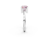 White gold Fancy Pink Princess  Cut Solitaire Ring with Four-Prong Setting and Classic Band_2
