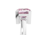 White gold Fancy Pink Princess  Cut Solitaire Ring with Four-Prong Setting and Classic Band_5