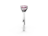 White gold Fancy Pink Princess  Cut Solitaire Ring with Four-Prong Setting on a Classic Band_2