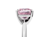 White gold Fancy Pink Princess  Cut Solitaire Ring with Four-Prong Setting on a Classic Band_5