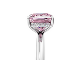 White gold Fancy Pink Princess  Cut Solitaire Ring with Thin Band and Four-Prong Setting_5