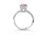 White gold Fancy Pink Princess Cut Solitaire Split Shank Pave Diamond Engagement Ring with Four-Prong Setting_51