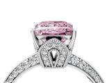 White gold Fancy Pink Princess Cut Solitaire Split Shank Pave Diamond Engagement Ring with Four-Prong Setting_52