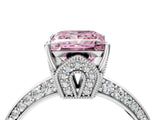 White gold Fancy Pink Princess Cut Solitaire Split Shank Pave Diamond Engagement Ring with Four-Prong Setting_76