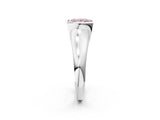 White gold Fancy Pink Princess Cut Solitaire Tension Set Diamond Ring with Split Shank Band_38