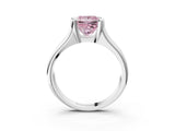 White gold Fancy Pink Princess Cut Solitaire Tension Set Diamond Ring with Split Shank Band_38