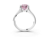 White gold Fancy Pink Princess Cut Solitaire Tension Set Diamond Ring with Split Shank Band_51