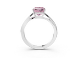 White gold Fancy Pink Princess  Cut Solitaire Twist Band Ring with Four-Prong Setting_3