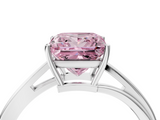 White gold Fancy Pink Princess  Cut Solitaire Twist Band Ring with Four-Prong Setting_4